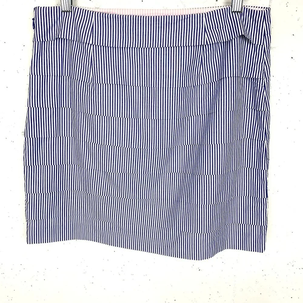 Vineyard Vines Womens Tiered Cotton Mini Skirt Blue White Nautical Stripe Size 4